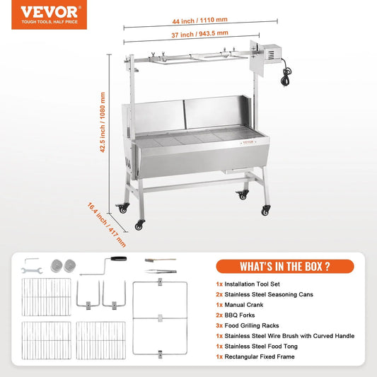 VEVOR Rotisserie Grill with Windscreen