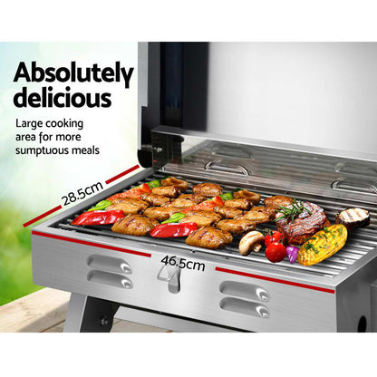 Grillz Portable Gas BBQ Grill - 12,000BTU Stainless Steel BBQ
