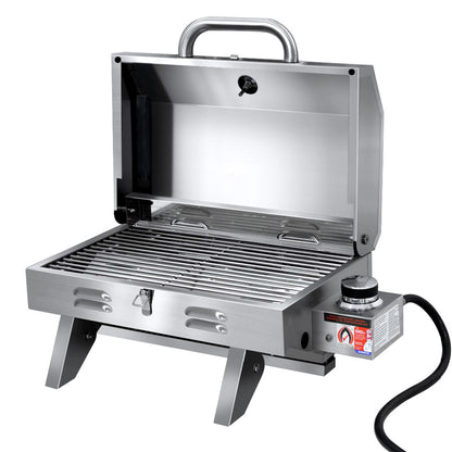 Grillz Portable Gas BBQ Grill - 12,000BTU Stainless Steel BBQ