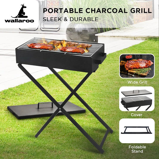 Wallaroo Portable Charcoal BBQ Grill - Adjustable Height