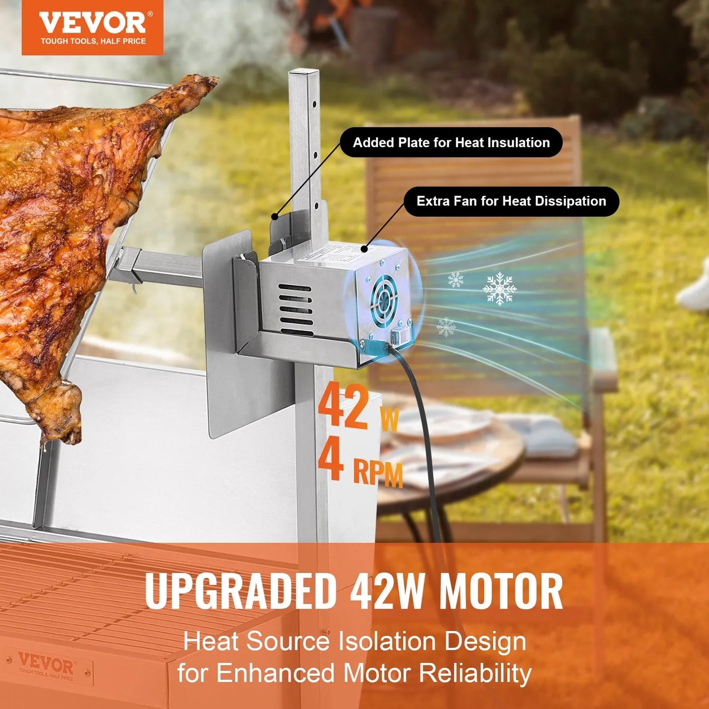 VEVOR Rotisserie Grill with Windscreen