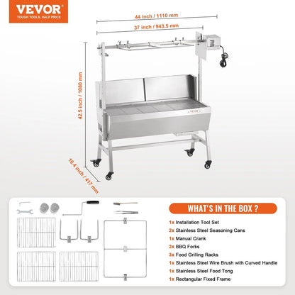 VEVOR Rotisserie Grill with Windscreen