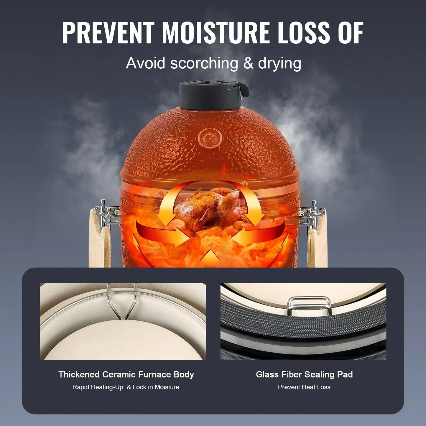 VEVOR Portable BBQ Grill & Smoker - Heavy Duty, Charcoal and Propane